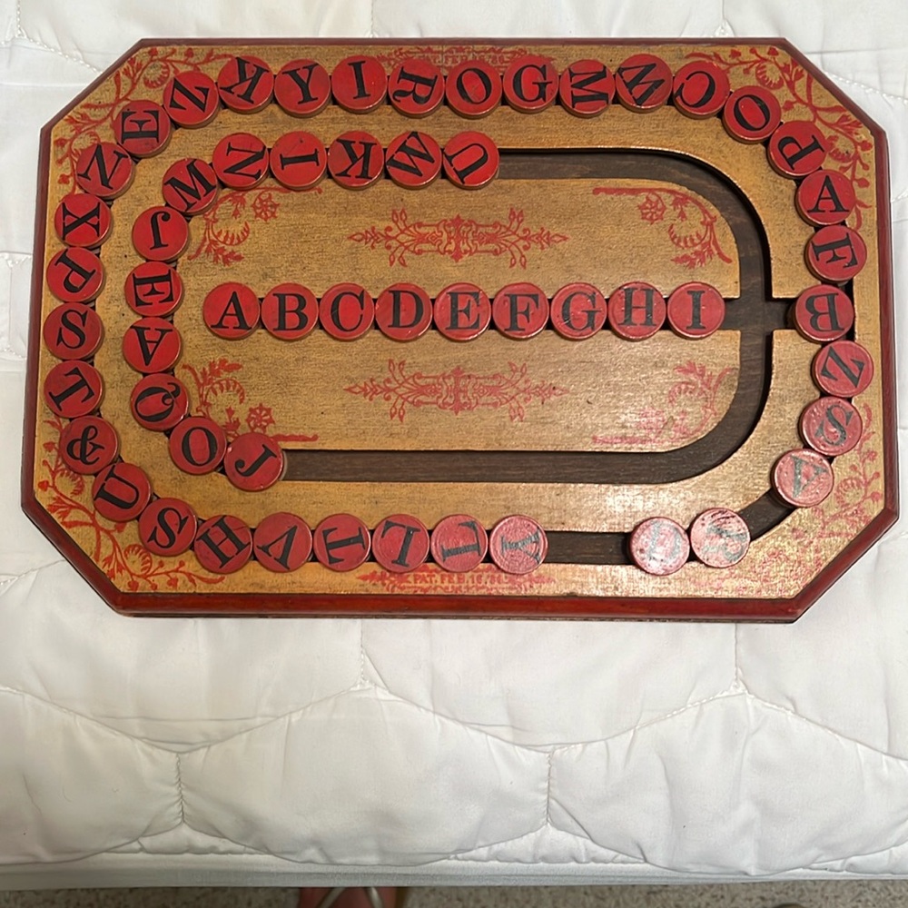 Antique Wooden Letter Spelling Board